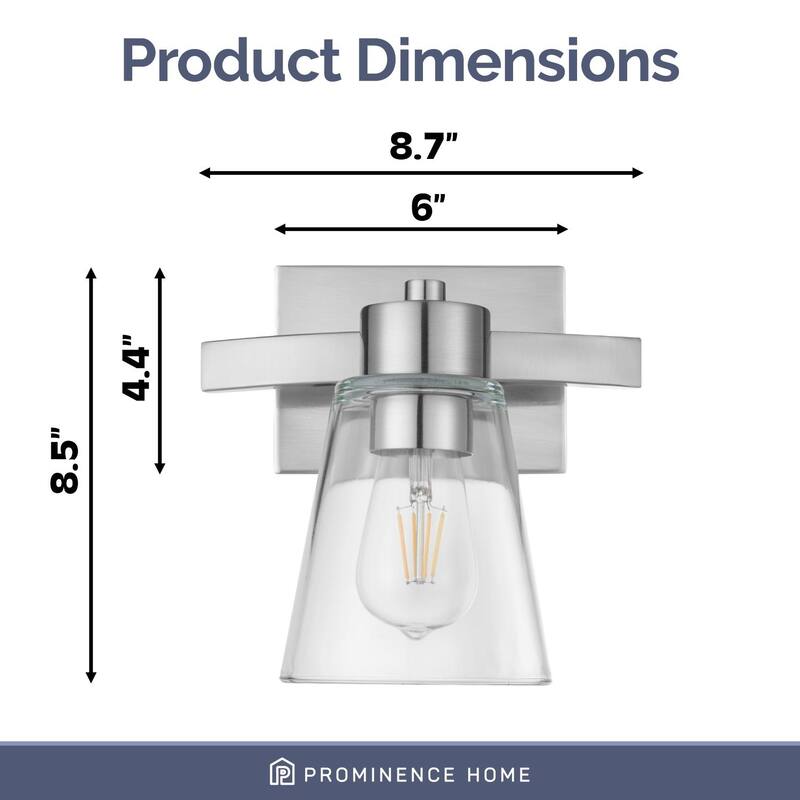 Prominence Home Fairendale Brushed Nickel Farmhouse Vanity & Bathroom Light - Brushed Nickel