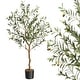 preview thumbnail 7 of 15, Artificial Olive Tree 6FT(72in) Tall Faux Silk Olive Trees Green - 6x6x48in