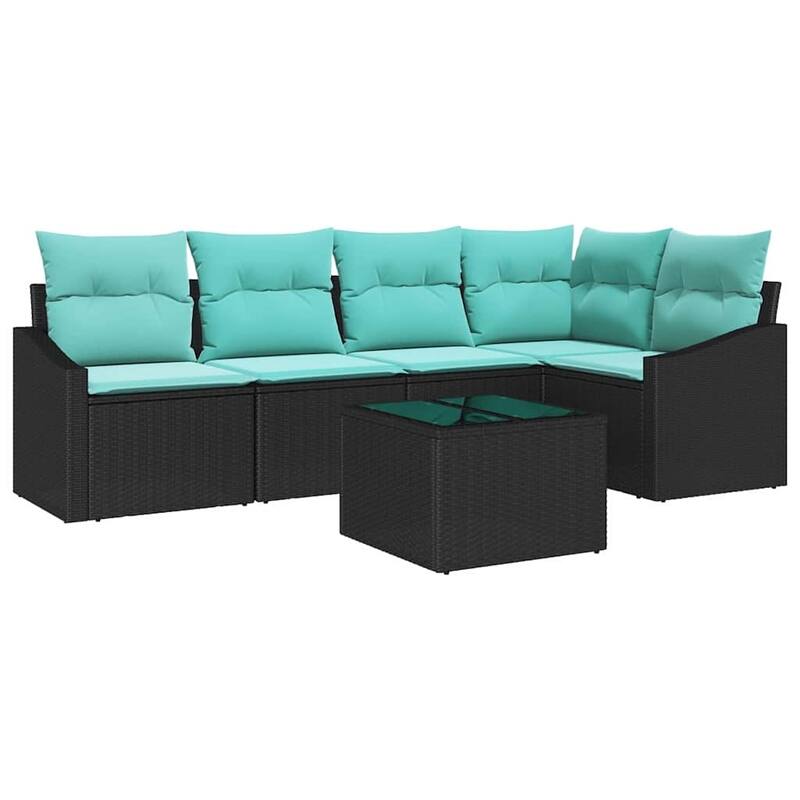 vidaXL 6 Piece Garden Sofa Set with Cushions - 91.9×48.6×27.2