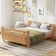 preview thumbnail 36 of 41, Toddler Low-profile Bed with Fences Headboard Footboard and Removable Side Rails for Kids, Girls and Boys Wooden Daybed