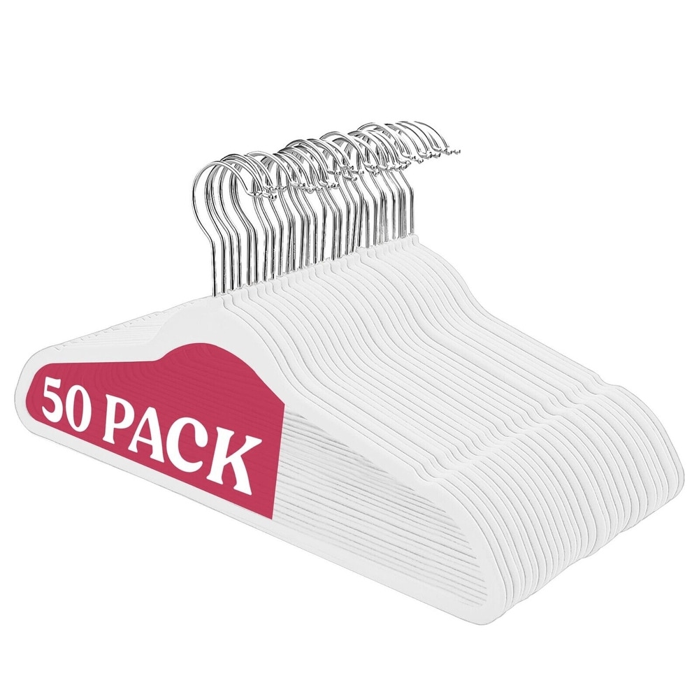 100-Pack White Standard Plastic Clothes Hangers - On Sale - Bed Bath &  Beyond - 39189893