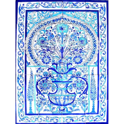 24in x 30in Unique Monochrome Mosaic Tile Ceramic Wall Mural 20pc