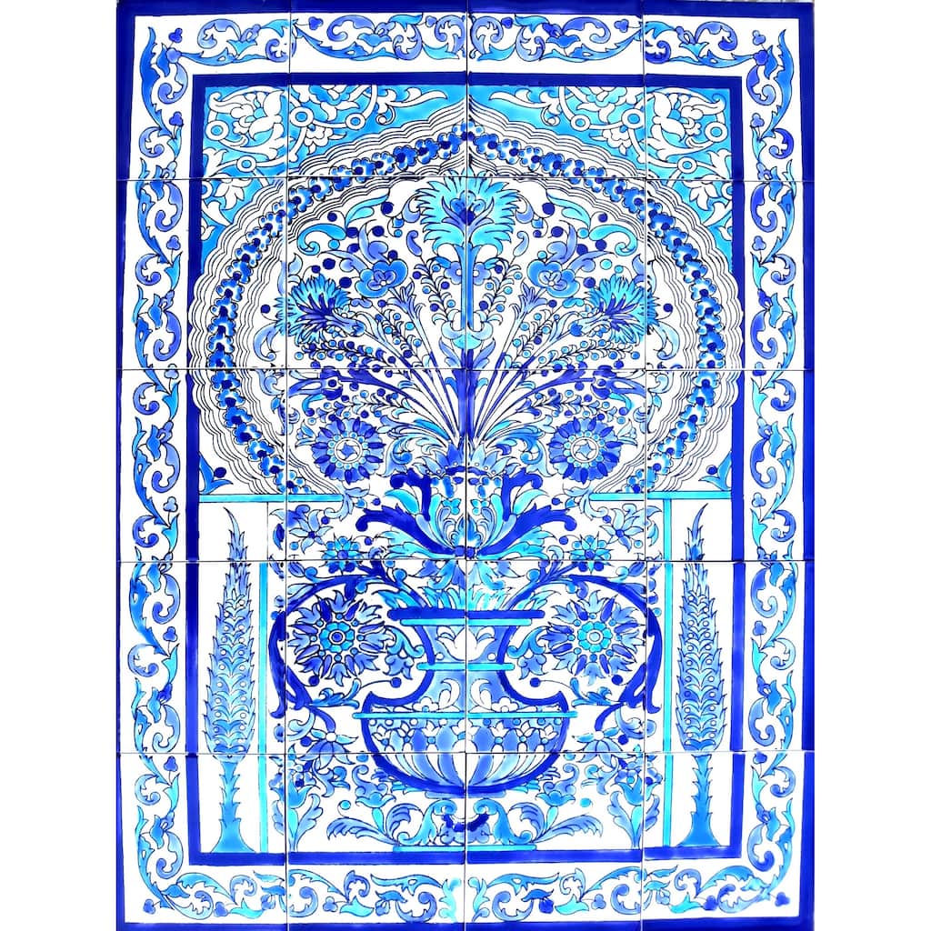 24in x 30in Unique Monochrome Mosaic Tile Ceramic Wall Mural 20pc