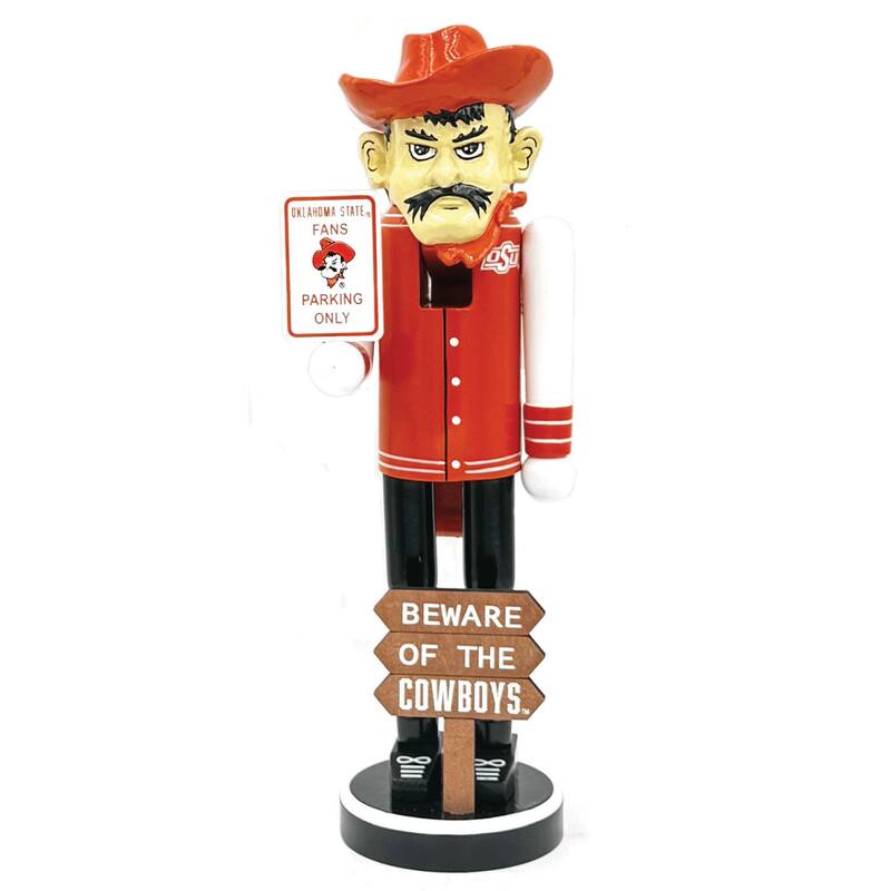 12" Oklahoma State Beware of the Cowboys Nutcracker