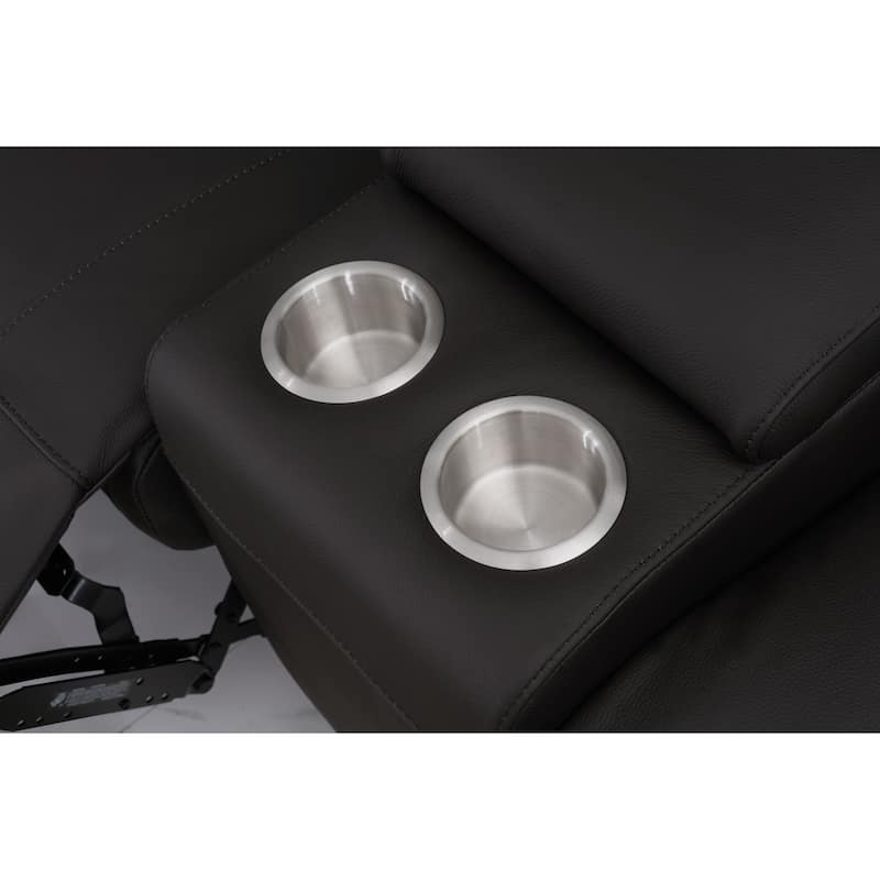 Abbyson Layton Top Grain Leather Dual Power Reclining Loveseat