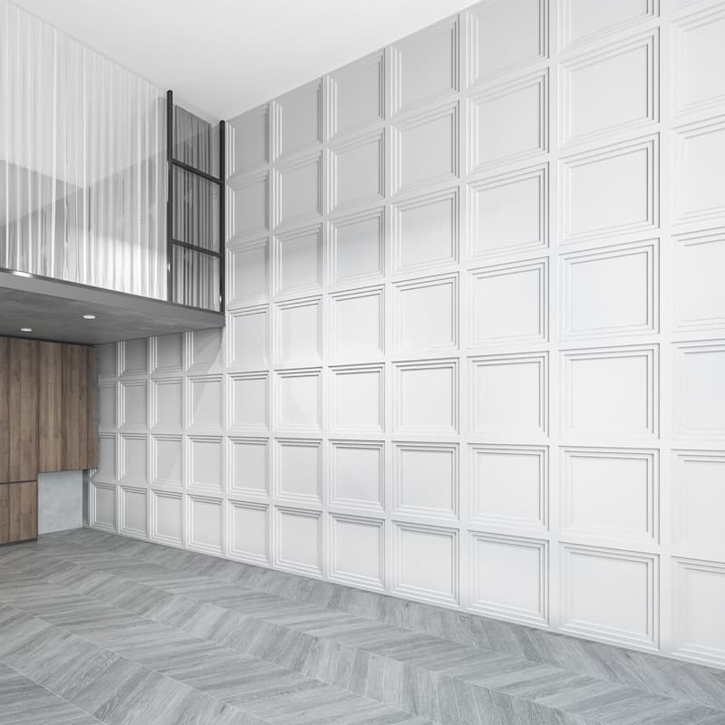 Atr3d 12pcs 24"x24" PVC 3D Wall Panel Ceiling Tile White or Black Cover 48 Sq.Ft.