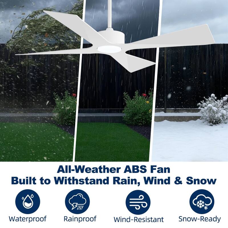 MLiAN 54 In. 4 -ABS Blades Wet Rated Outdoor Ceiling Fan with Remote