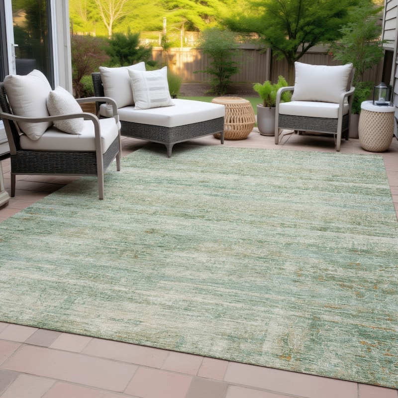 Machine Washable Indoor/Outdoor Watercolor Ombre Chantille Rug