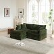 preview thumbnail 64 of 162, Cloud Chenille Upholstered Modular Sectional Sofa with DIY Combination Design Green 2-Seater Sofa+Ottomans