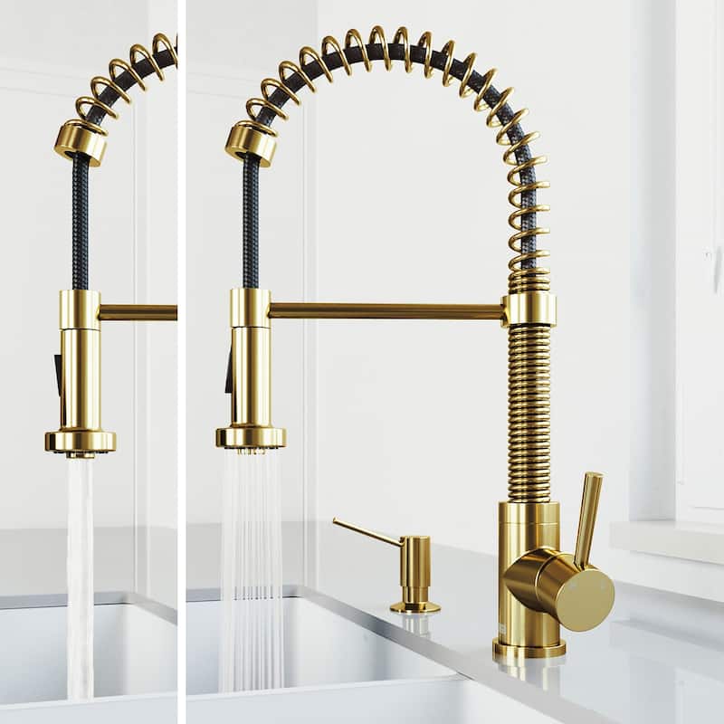 VIGO Edison 19" H Single Handle Pull-Down Sprayer Kitchen Faucet