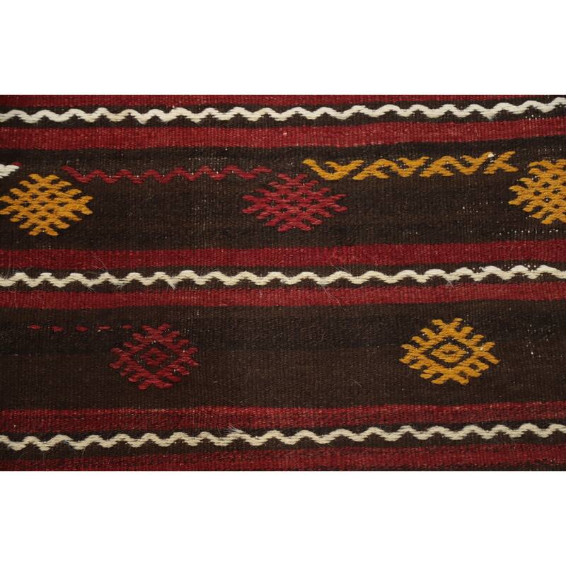 Hand Woven Oriental 100% Wool Carpet Southwestern Tribal Multi-Colored Kilim Area Rug - 10' 0'' X 5' 9''