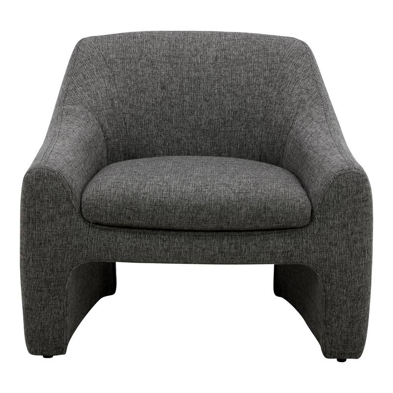 NADAAL STUDIOS Saylor Accent Chair, Textured Woven Fabric Upholstery with Solid Wood Frame, Shadowed Grey - Shadowed Grey