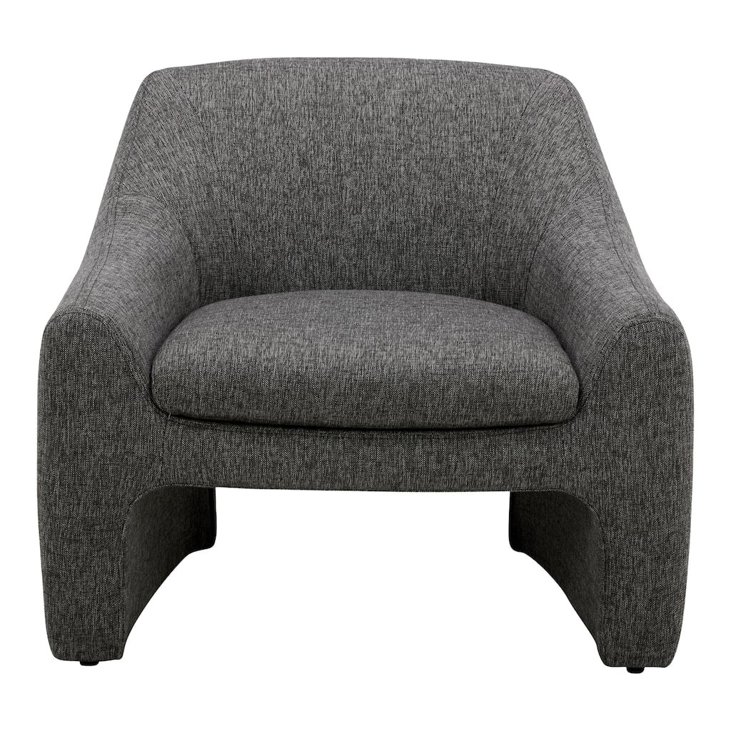 NADAAL STUDIOS Saylor Accent Chair, Textured Woven Fabric Upholstery with Solid Wood Frame, Shadowed Grey