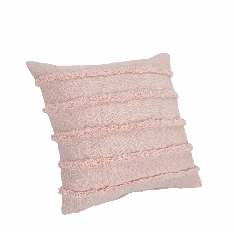 HomeRoots 20" X 20" Pearl Blush And Peach 100% Cotton Zippered Pillow