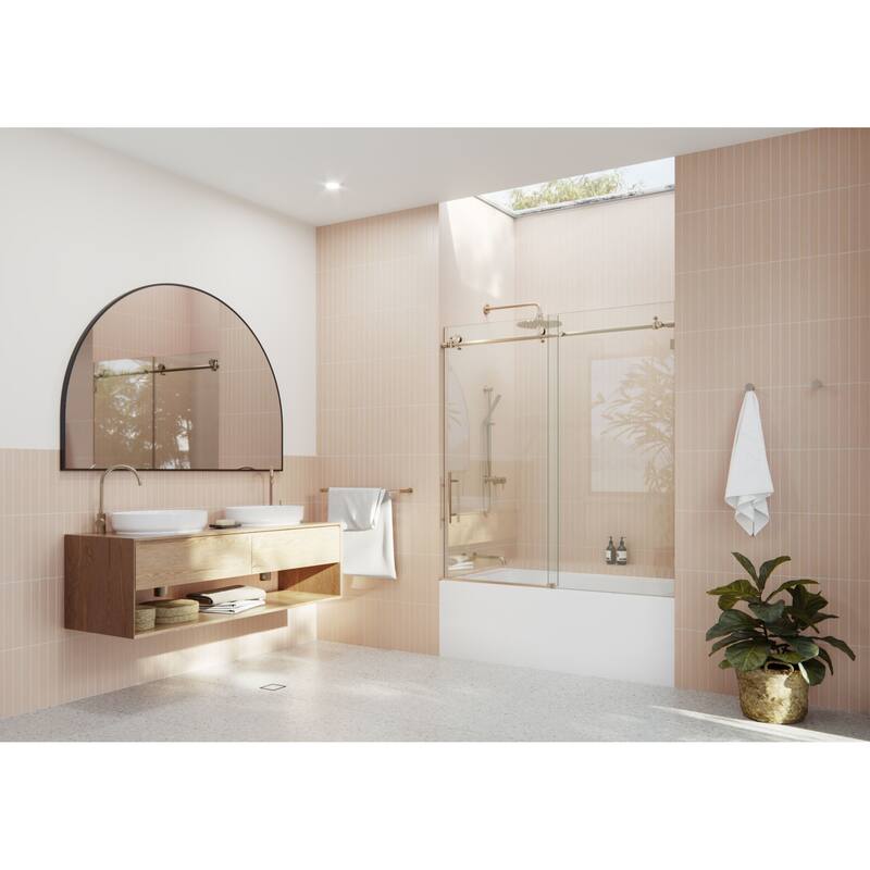 Glass Warehouse GW-B-SLD-56 Eclipse 60" High x 56" Wide Sliding - Brushed Bronze
