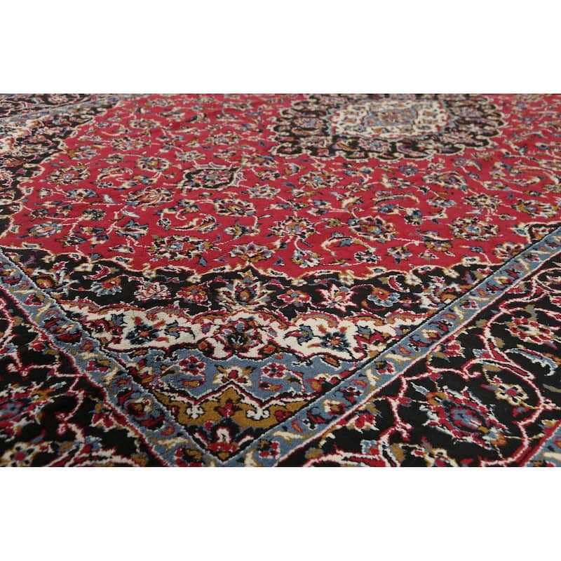 Traditional Floral Mashad Turkish Area Rug Red Machine Made Carpet - 6'5" x 9'9"