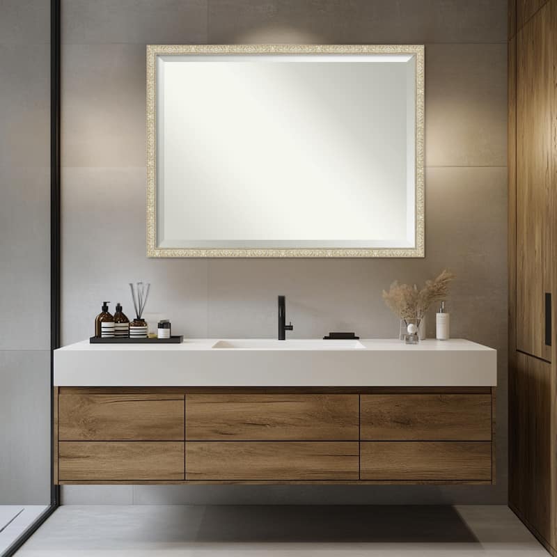 Lila Beveled Wood Framed Bathroom Vanity Wall Mirror