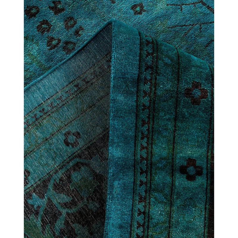 Contemporary Overdyed Wool Hand Knotted Area Rug - 9' 0" x 12' 0"