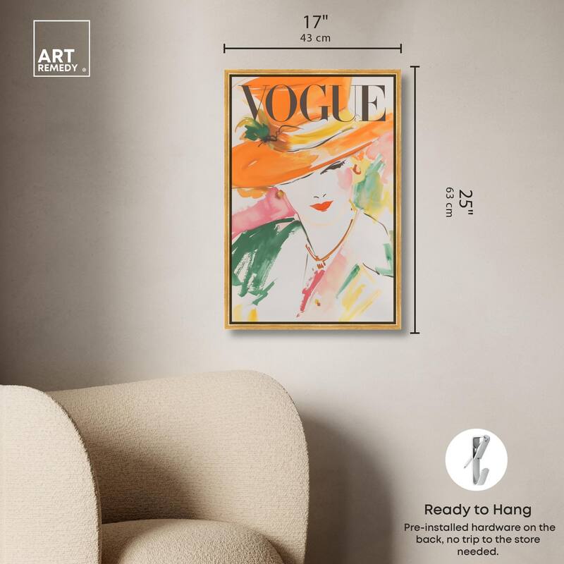 Woman in Hat Cover Canvas by Art Remedy