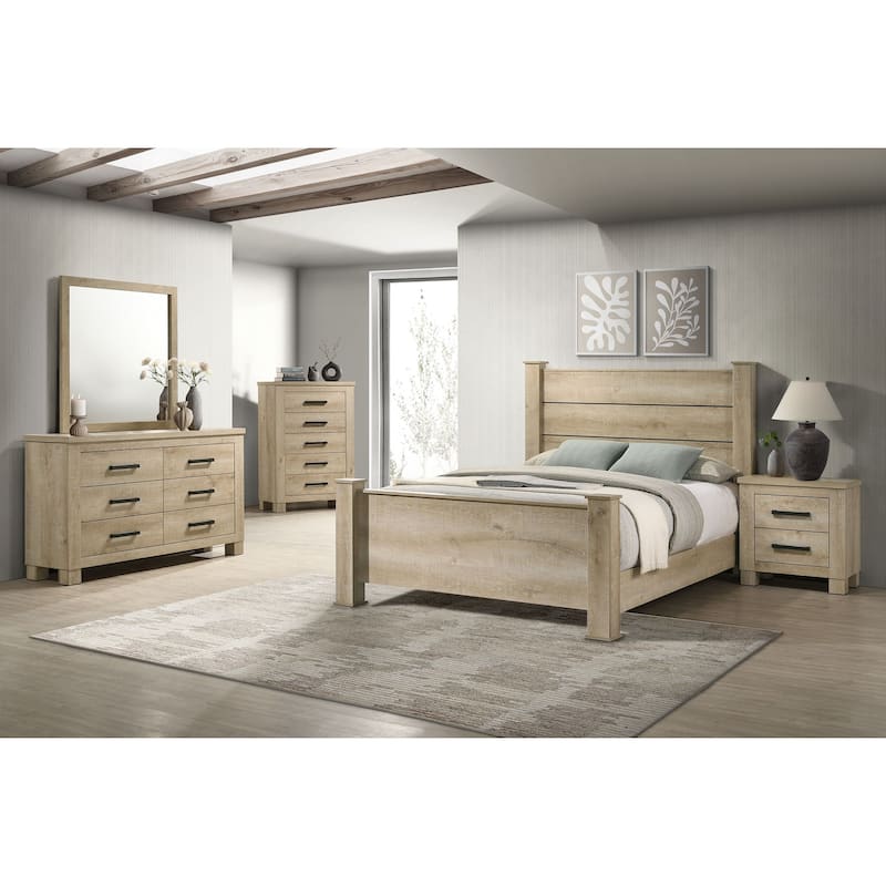 Oakglen Bedroom Set Weathered Oak - Queen - 5 Piece