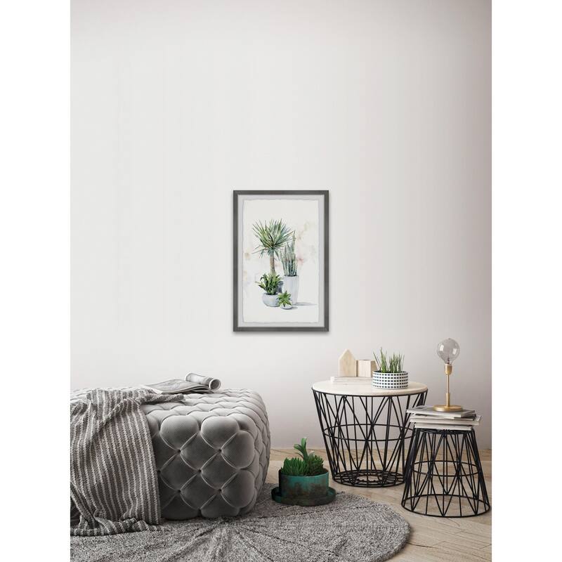 Green Plants Shrub II Framed Wall Art, Nature-Inspired Accent - Refreshing Botanical Touch for Your Walls