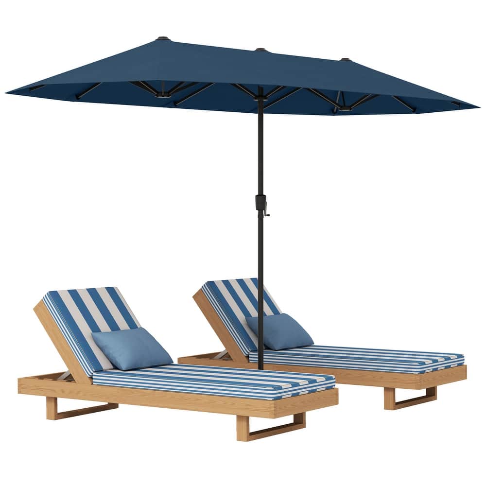 Gymax 13 FT Double-sided Patio Umbrella Outdoor Large Twin Size