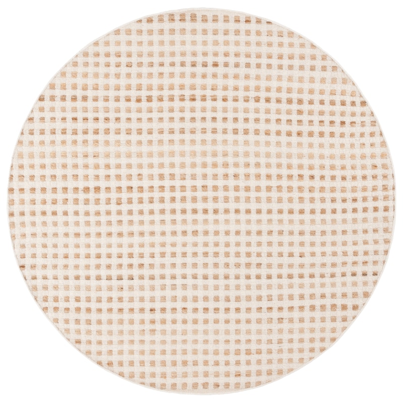 SAFAVIEH Hand-Woven Natura Adriene Transitional Wool Rug - 6' Round - Natural/Ivory