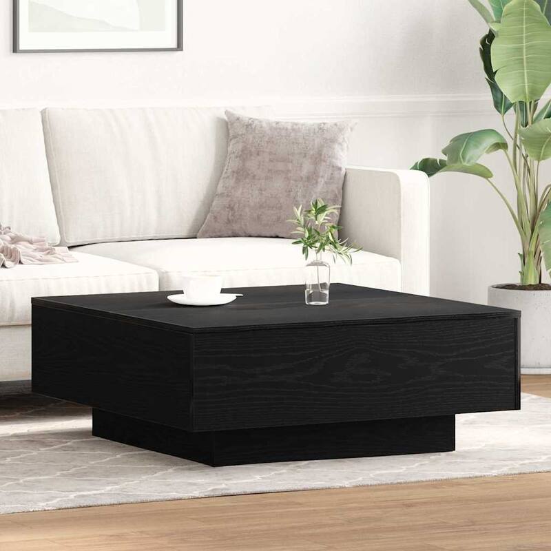 vidaXL Coffee Table Engineered Wood - Black oak - 31.5 x 31.5 x 12.2