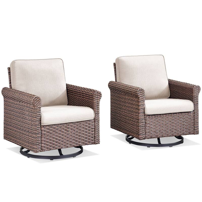 Pocassy Outdoor Sofa with Swivel Chairs Funiture Set
