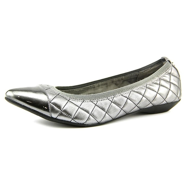 anne klein silver flats