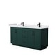 preview thumbnail 98 of 114, Miranda Double Vanity Set, Cultured Marble Top, No Mirror 66-Inch Double - Green, Black Trim, White Cultured Marble Top