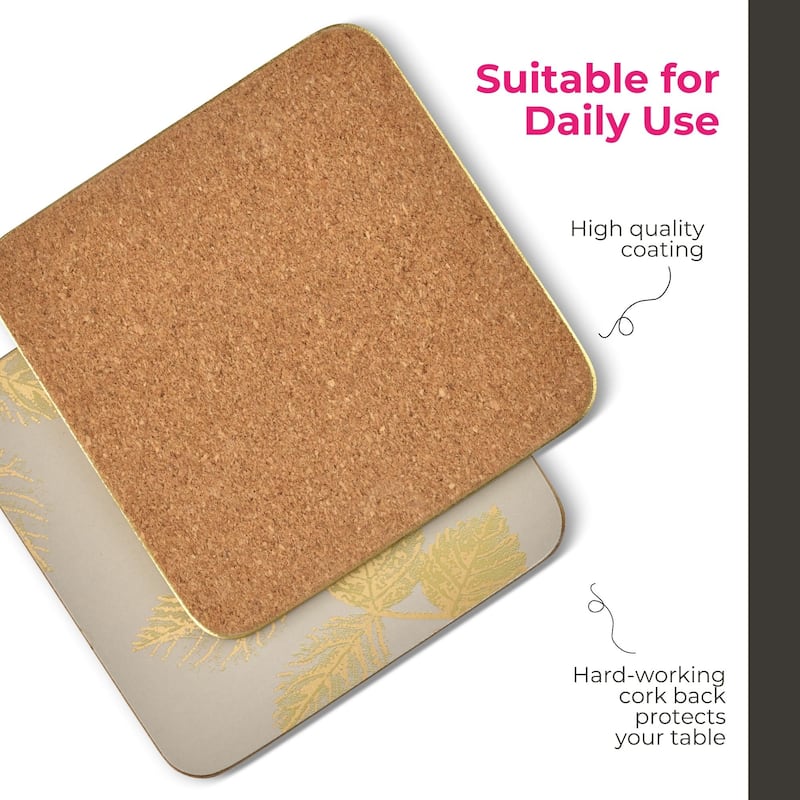 Pimpernel Set of 6 Sara Miller London Etched Leaves Coasters