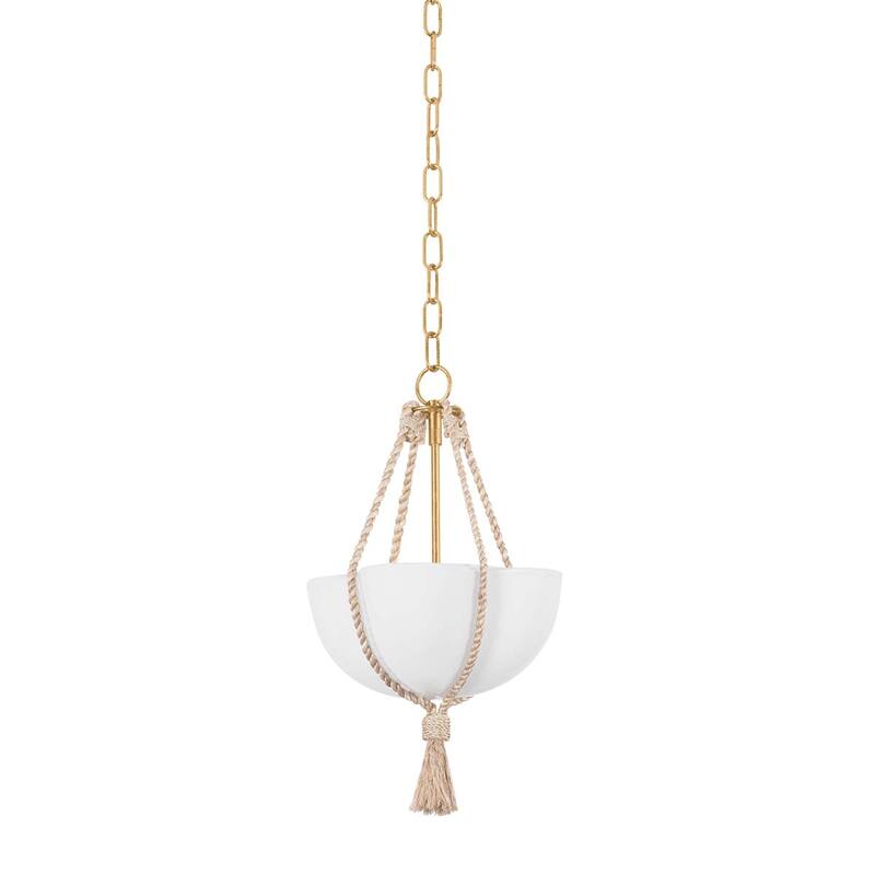 Hudson Valley Lighting 1013 Amberley 12" Wide Mini Pendant with Matte - Vintage Gold Leaf