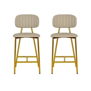 Ariana Nude Vegan Leather Counter Stool - Set of 2 - Bed Bath & Beyond