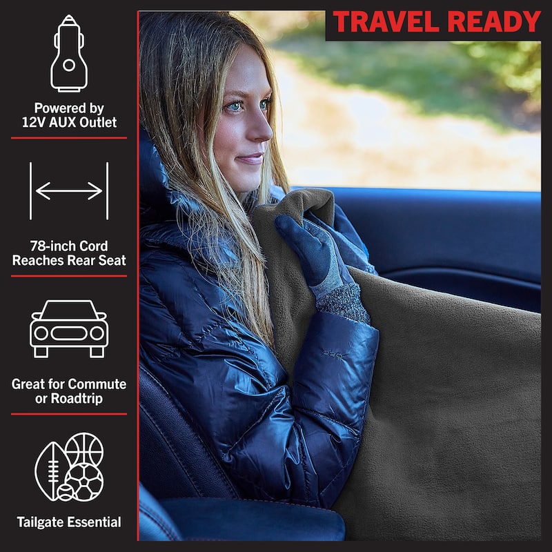 Heated Blanket Portable 12V Electric Travel Blanket for Car, Truck