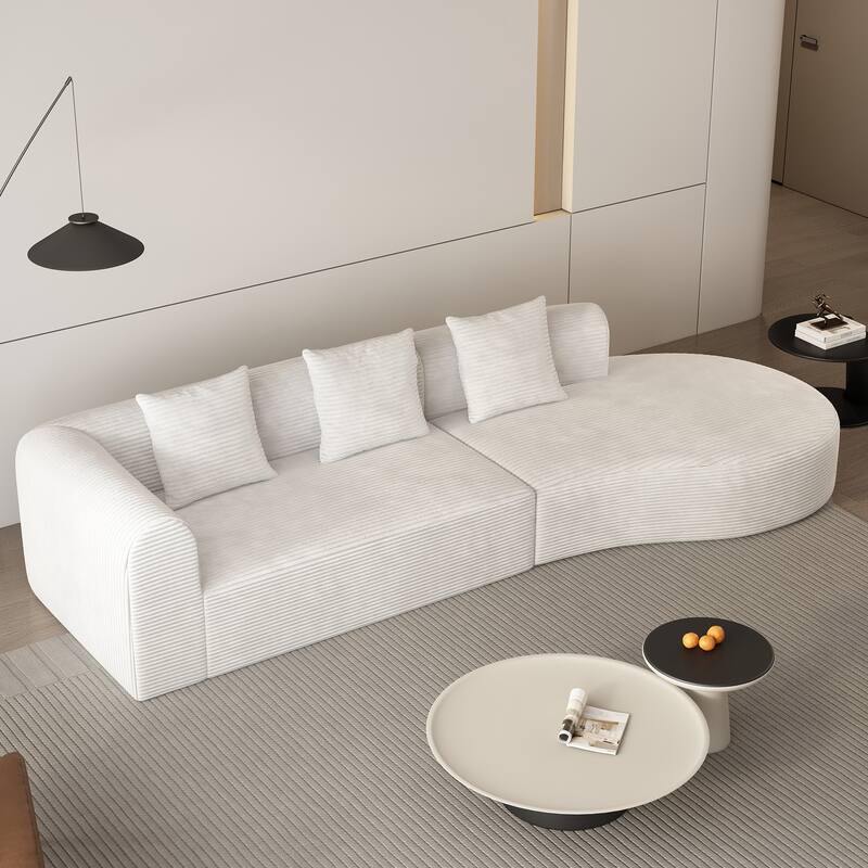 123*37 inch extra large deep modular sofa, cloud sofa 4-person sofa, can sit or lie down, living room corduroy modular s