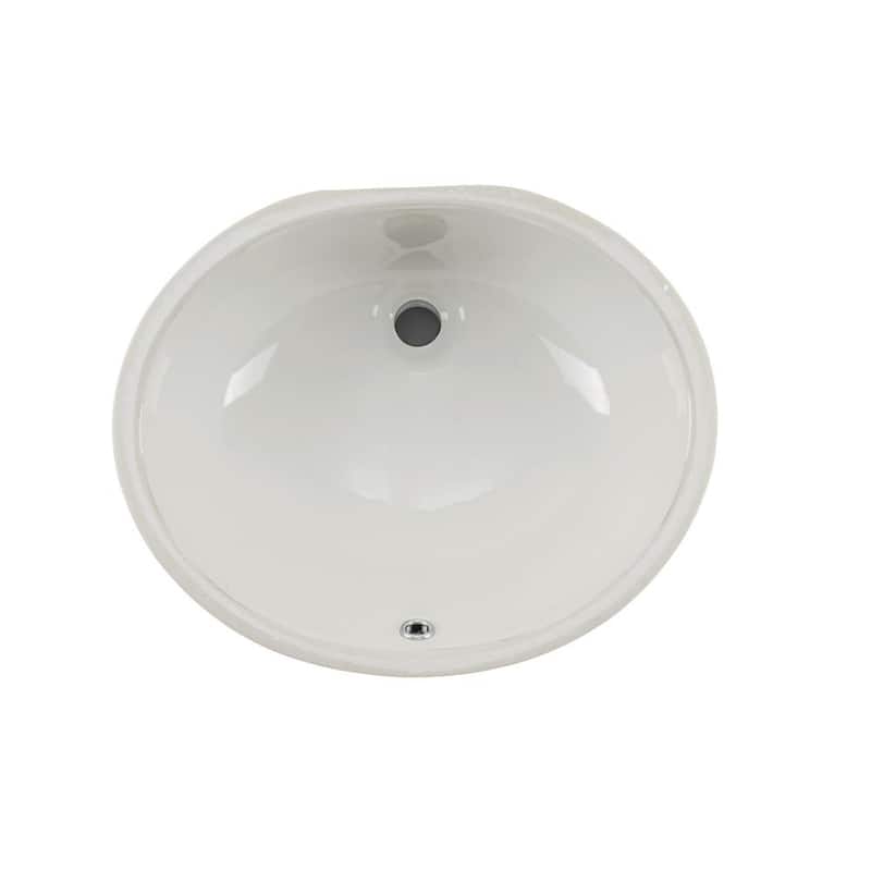 Wells Oval Vitreous Ceramic Lavatory Single Bowl Undermount White 17 x 14 x 8