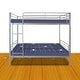 preview thumbnail 19 of 23, Iron Bed Bunk Bed with Ladder for Kids Twin Size White Grey