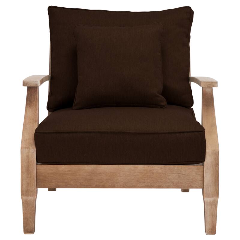 SAFAVIEH Couture Outdoor Patio Furniture Martinique Wood Arm Chair - 31"W x 36"D x 33"H