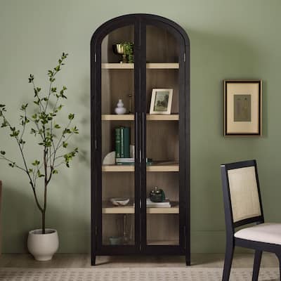 Middlebrook Designs Arched Tall Bookcase with Glass Doors