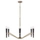 preview thumbnail 4 of 2, 33" W x 22.5" H 6-Light Chandelier in Aged Brass and Black - 33"W x 22.75"H