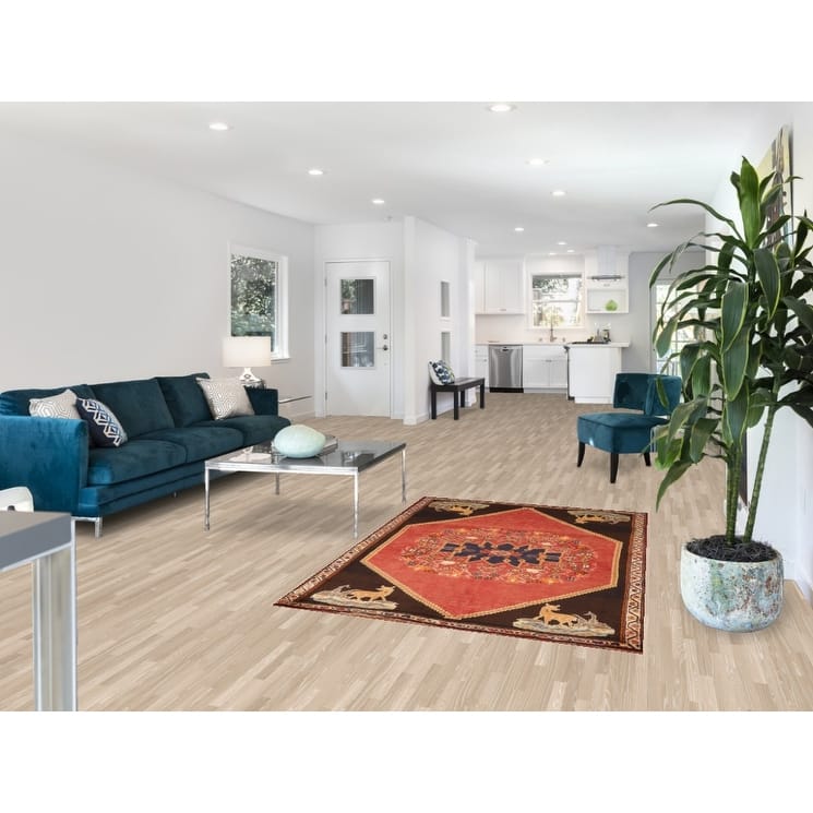 Vegetable Dye Shiraz Persian Vintage Area Rug Hand-knotted Wool Carpet - 4'0"x 5'10"