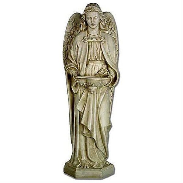 Design Toscano Siena Angel Religious Statue and Holy Water Font: Large