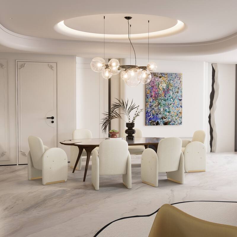 20"x19.7" Oversized Modern Dining Chair Fbaric Upholstered Dining Room Chairs