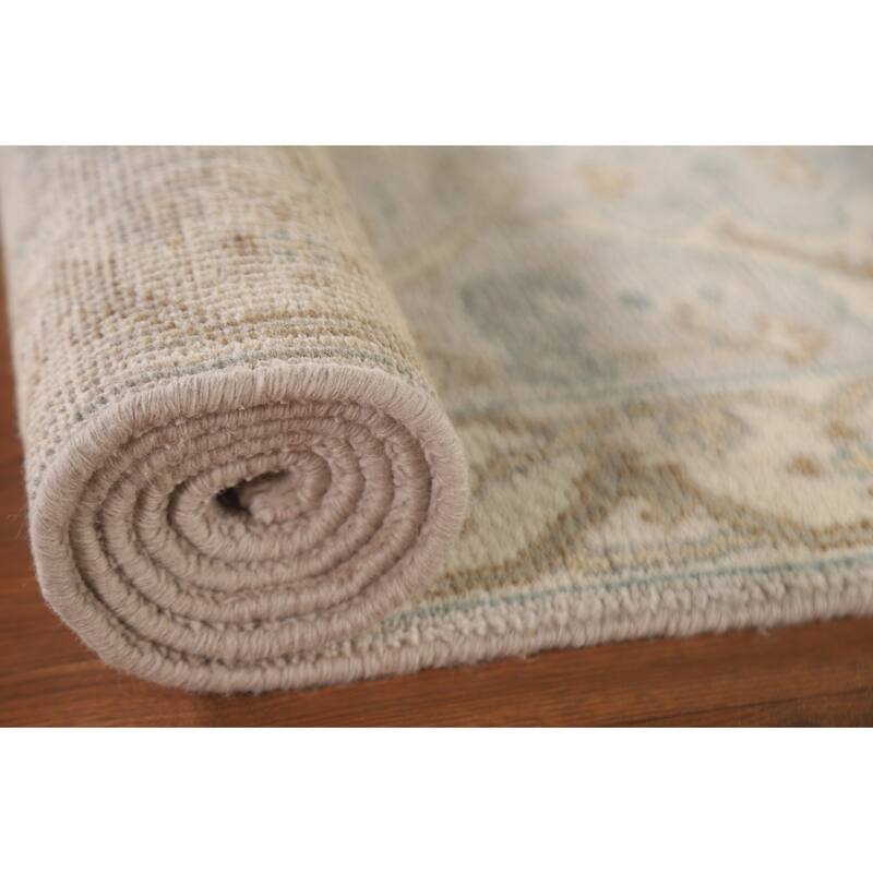Transitional Oushak Oriental Runner Rug Handmade Wool Carpet - 2'7"x 8'3"