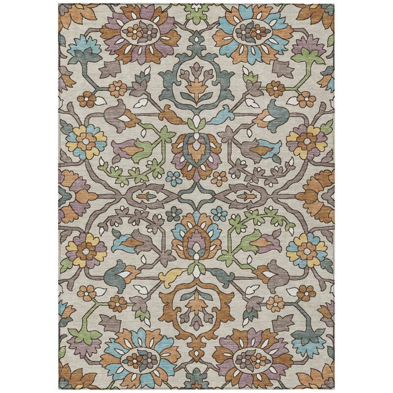 Machine Washable Indoor/ Outdoor Traditional Blanca Chantille Rug
