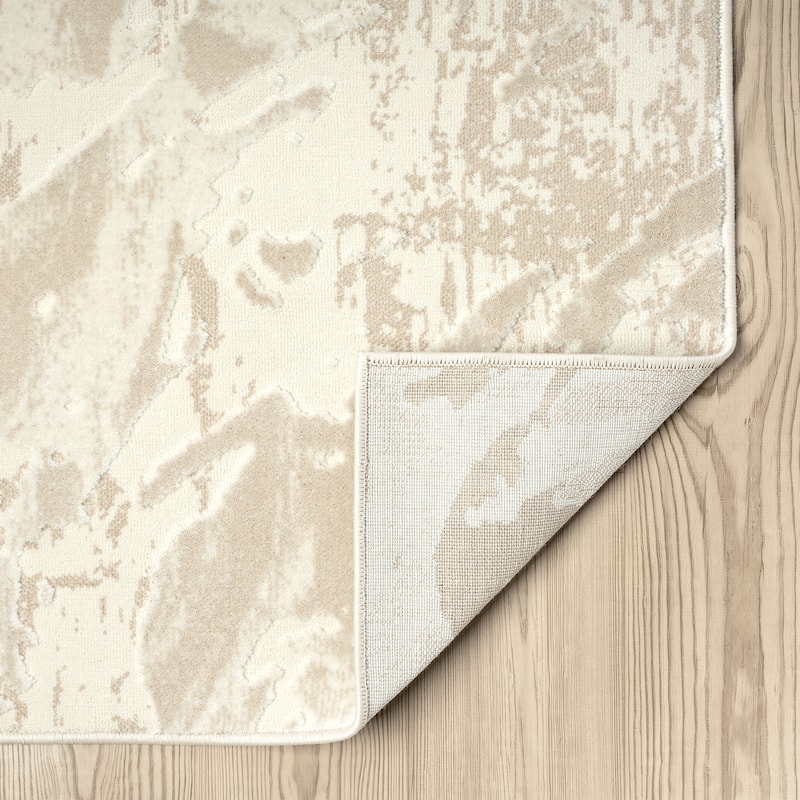 Abani Rugs TER110A Cream Beige Abstract Wavy Area Rug