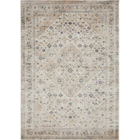 Loomaknoti Kehleigh Abrem Cream Polypropylene Area Rug - 7'10" x 9'10"