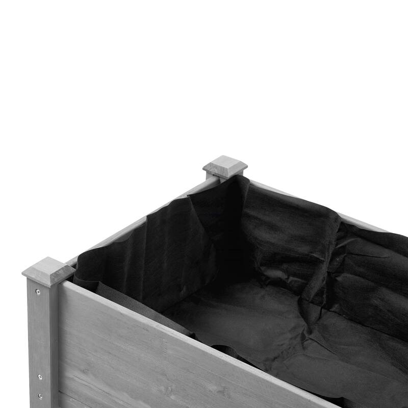 Natural Elevated Planter Box for Outdoor Use with Eco-Friendly Finish