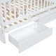 preview thumbnail 60 of 118, Wood Cribs Convertible Toddler Bed with Fence Guardrails and 2 Drawers Split into Independent Floor Bed and Daybed Slat Support